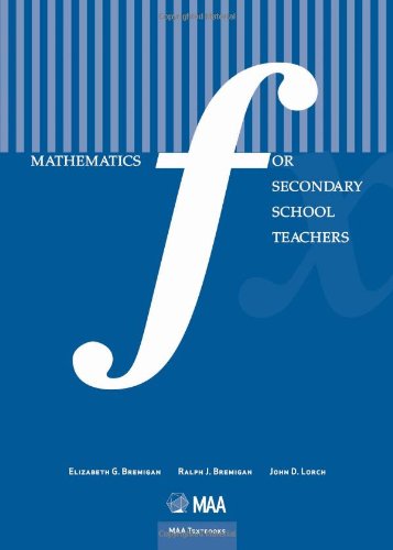 Mathematics for Secondary School Teachers   2011 9780883857731 Front Cover
