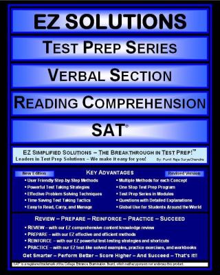 EZ Solutions: Test Prep Series: Verbal Section: Reading Comprehension : Sat  2011 9781605629735 Front Cover