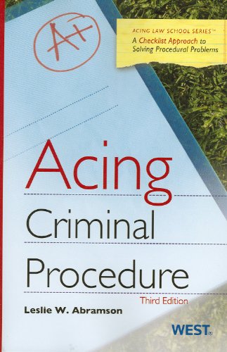 Acing Criminal Procedure  3rd 2013 (Revised) 9780314282736 Front Cover