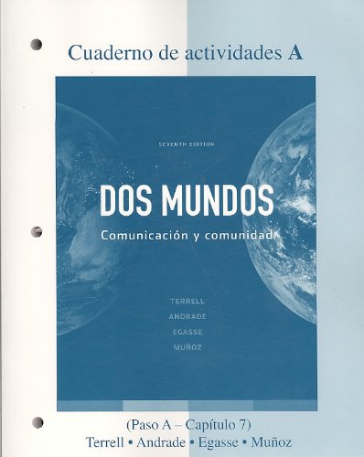 Workbook/Lab Manual Part a to Accompany Dos Mundos  7th 2010 9780077304737 Front Cover