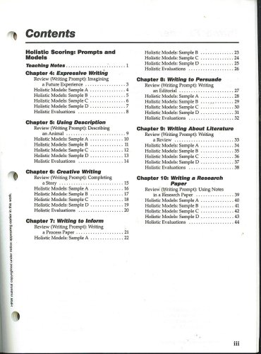 Elements of Writing : Holistic Screening: Prompts and Models N/A 9780030511738 Front Cover