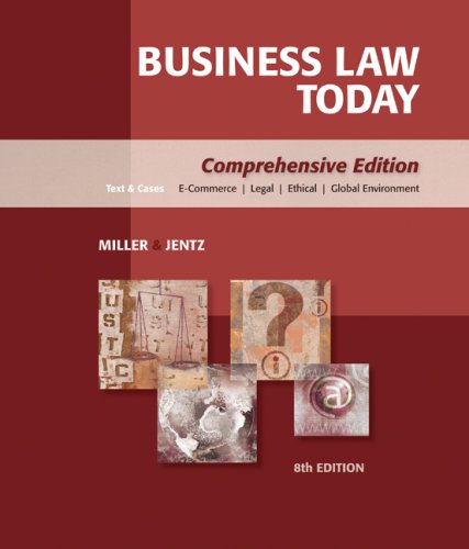 Business Law Today  8th 2010 9780324595741 Front Cover