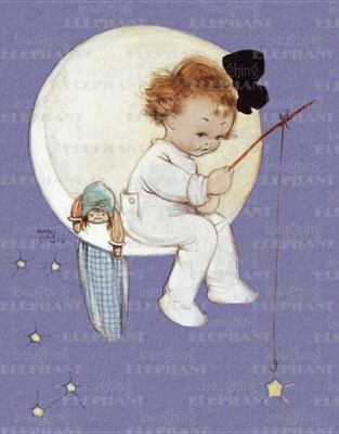 Baby Girl on Moon - Greeting Card  N/A 9781595835741 Front Cover