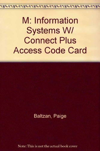 M: Information Systems + Connect Plus Access Code Card:   2012 9780077630744 Front Cover