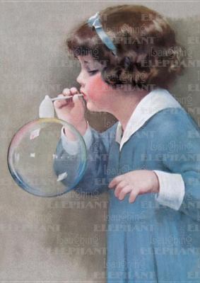 Girl Bubble Blower - Birthday Greeting Card  N/A 9781595834744 Front Cover