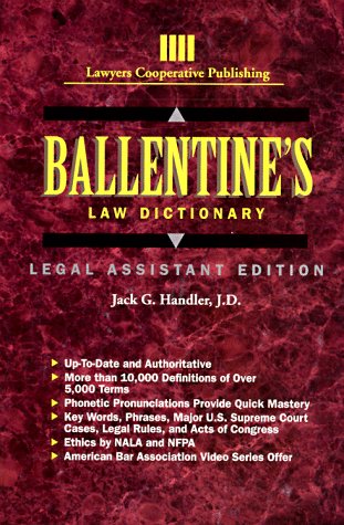 Ballentine's Law Dictionary   1994 9780827348745 Front Cover