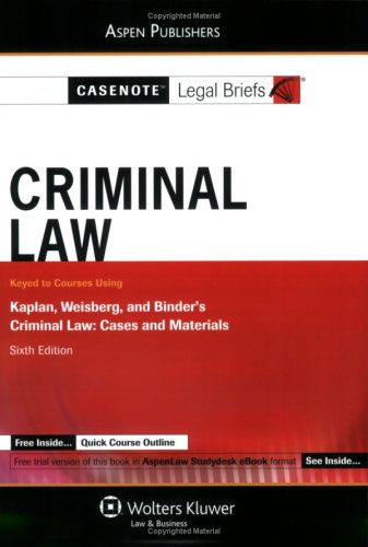 Criminal Law  6th (Student Manual, Study Guide, etc.) 9780735571747 Front Cover