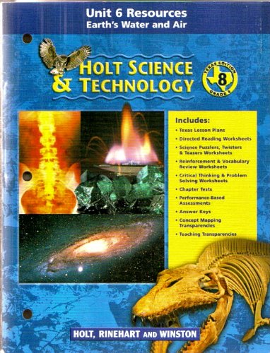 Holt Science and Technology Earth, Water and Air Resources: Texas Edition - Grade 8 2nd 9780030648748 Front Cover