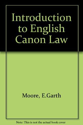 Moore's Introduction to English Canon Law  3rd 1992 9780264672748 Front Cover