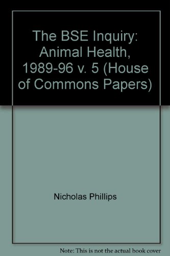BSE Inquiry Animal Health, 1989-96  2000 9780105569749 Front Cover