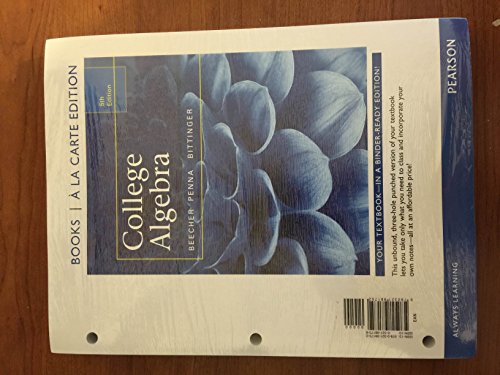 College Algebra: Books a La Carte Edition  2015 9780321981752 Front Cover