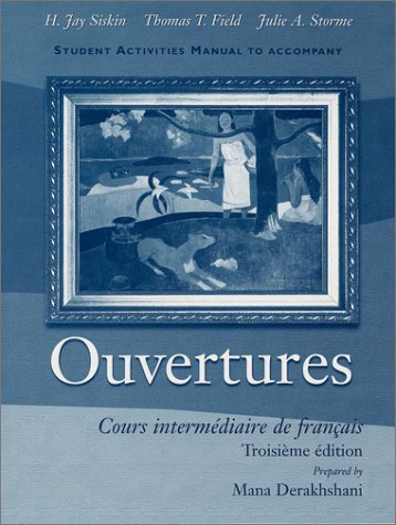 Ouvertures Cours Intermediaire de Francais 3rd 2001 (Student Manual, Study Guide, etc.) 9780470002759 Front Cover