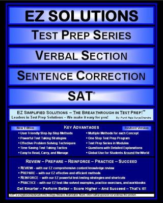 EZ Solutions: Test Prep Series: Verbal Section: Sentence Correction : Sat  2011 9781605629759 Front Cover