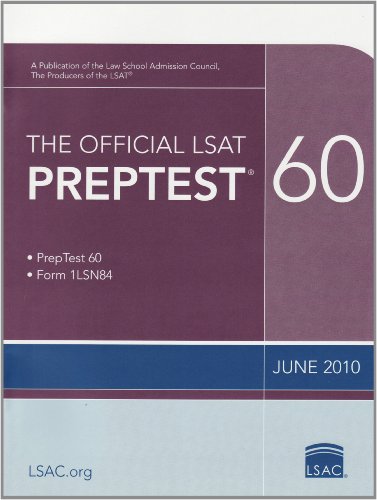 Official LSAT PrepTest 60 (June 2010 LSAT)  2010 9780982148761 Front Cover