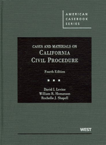 Cases and Materials on California Civil Procedure  4th 2011 (Revised) 9780314906762 Front Cover