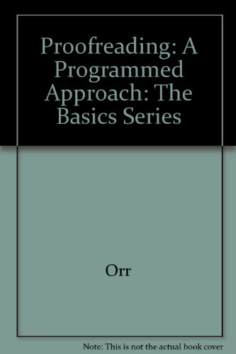 Proofreading A Programmed Approach 4th 2003 9780538723763 Front Cover