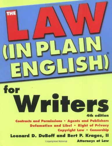 Law (In Plain English)ï¿½ for Writers  4th 2005 9781572484764 Front Cover