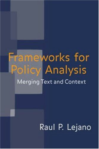Frameworks for Policy Analysis Merging Text and Context  2006 9780415952767 Front Cover