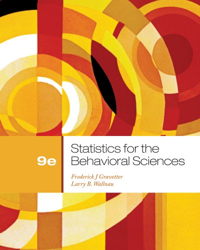 Cengage Advantage Books: Statistics for the Behavioral Sciences  9th 2013 9781111835767 Front Cover