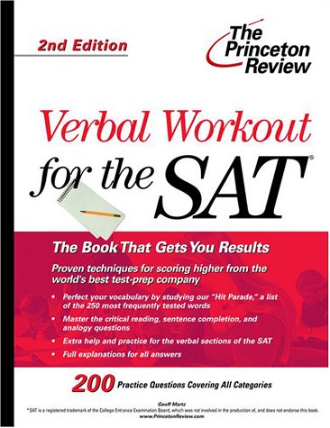 Verbal Workout for the SAT 2nd 2000 9780375761768 Front Cover