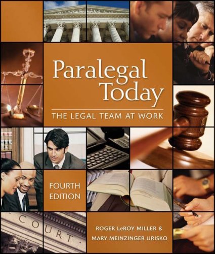 Paralegal Today - Legal Team at Work  4th 2008 (Supplement) 9781435438774 Front Cover