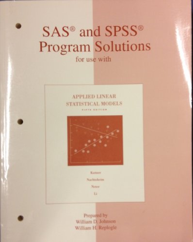 SAS and SPSS Program Solutions fuw ALSM  5th 2005 9780073021775 Front Cover