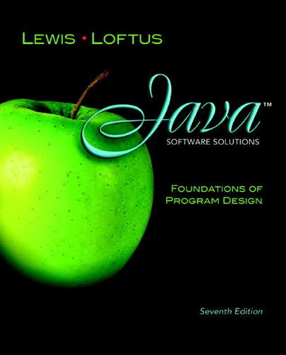Java Software Solutions Foundations of Program Design 7th 2012 9780132760775 Front Cover
