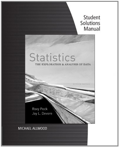 Student Solutions Manual for Peck/Devore's Statistics: the Exploration and Analysis of Data, 7th  7th 2012 (Revised) 9781111579777 Front Cover