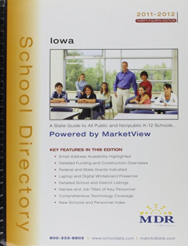 MDR'S School Directory Iowa 2011-2012:  2011 9781579537777 Front Cover