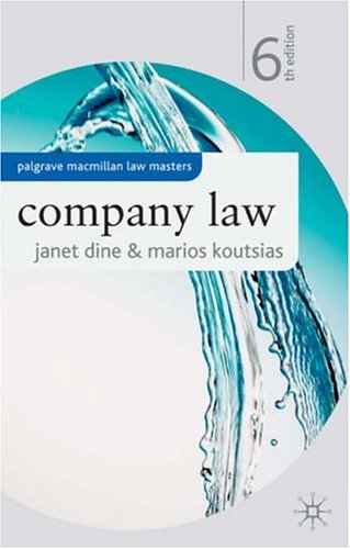 Company Law (Palgrave Macmillan Law Masters) N/A 9780230018778 Front Cover