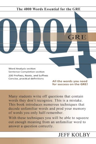 GRE 4000 The 4000 Words Essential for the GRE  2011 9781889057781 Front Cover