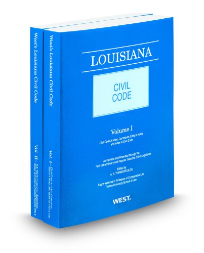 LOUISIANA CIVIL CODE,2001 ED.- 2017th 9780314257789 Front Cover