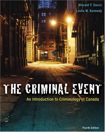 CRIMINAL EVENT >CANADIAN ED.< 4th 2007 9780176102791 Front Cover