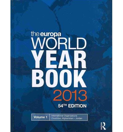 Europa World Year Book 2013  54th 2013 (Revised) 9781857436792 Front Cover