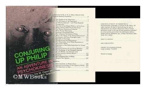 Conjuring up Philip An Adventure in Psychokinesis  1976 9780060132798 Front Cover