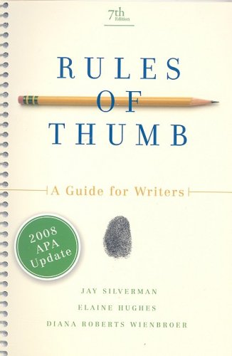 Rules of Thumb, APA Update Edition 7th 2009 9780073383798 Front Cover