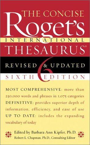 Roget's Thesaurus  6th 2003 (Revised) 9780060094799 Front Cover