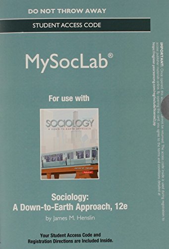 Sociology A Down-to-Earth Approach 12th 2014 9780205942800 Front Cover