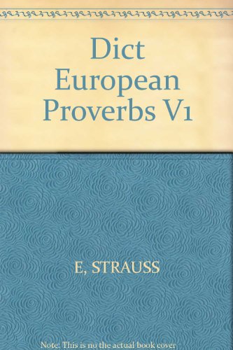 Dict European Proverbs V1  2004 9780415103800 Front Cover