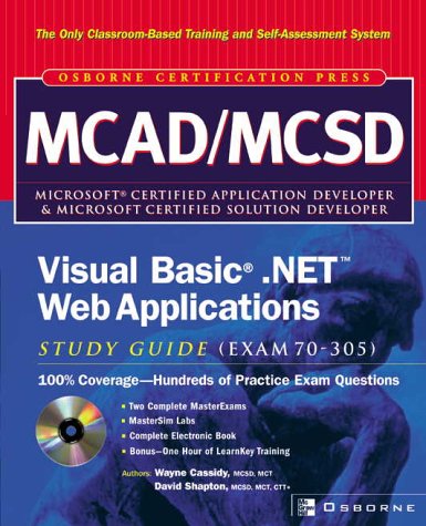MCAD/MCSD Visual Basic(r) . Net(tm) Web Applications (Exam 70-305) 2nd 2002 9780072125801 Front Cover