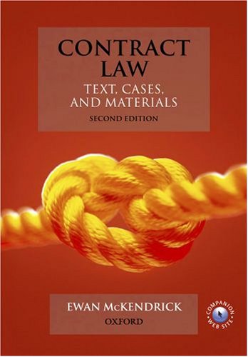 Contract Law Text, Cases, and Materials 2nd 2005 (Revised) 9780199274802 Front Cover