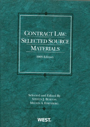 Contract Law Selected Source Materials, 2009 Edition  2009 9780314205803 Front Cover