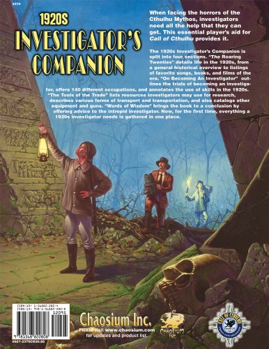 1920s Investigator Companion A Core Game Book for Players N/A 9781568822808 Front Cover