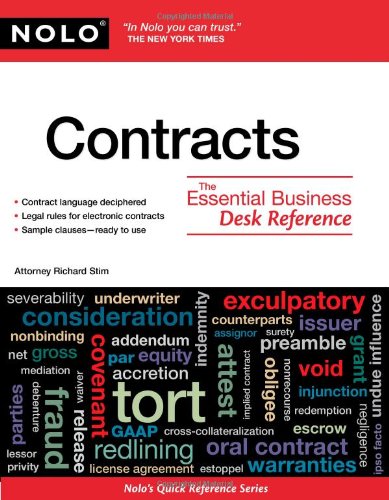 Contracts The Essential Business Desk Reference  2011 9781413312812 Front Cover