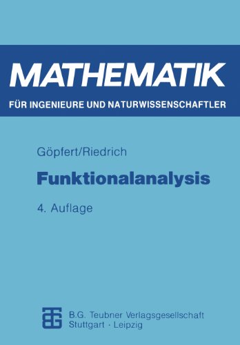 Funktionalanalysis  4th 1994 9783815420812 Front Cover