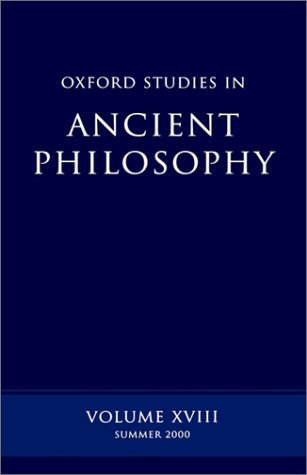 Oxford Studies in Ancient Philosophy   2000 9780198250814 Front Cover