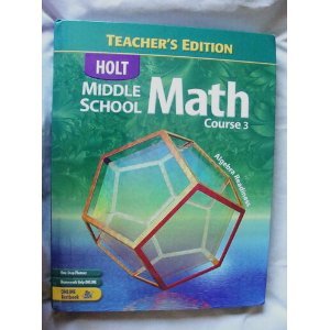 Middle School Math : Course 3 4th (Teachers Edition, Instructors Manual, etc.) 9780030651816 Front Cover