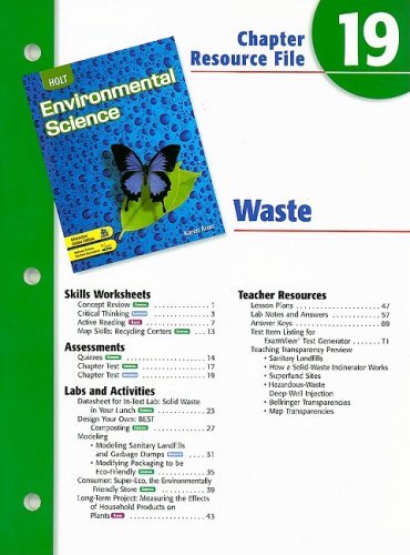 Environmental Science Chptr. 19 : Waste 4th 9780030680816 Front Cover