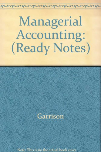 Ready Notes for use with Managerial Accounting 9th 2000 9780256260816 Front Cover