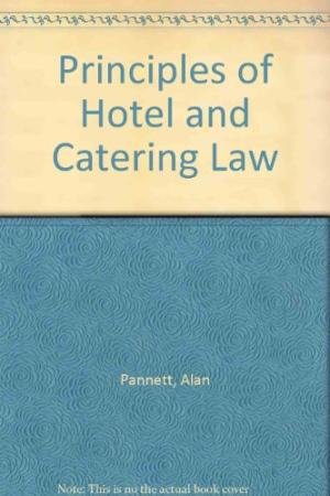 Principle Hotel Catering Law  1984 9780039104818 Front Cover